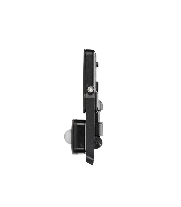 Integrated LED PIR Outdoor Wall Flood Light Matt Black, Glass IP44
