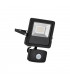 Integrated LED PIR Outdoor Wall Flood Light Matt Black, Glass IP44