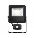 Integrated LED PIR Outdoor Wall Flood Light Matt Black, Glass IP44