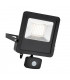 Integrated LED PIR Outdoor Wall Flood Light Matt Black, Glass IP44