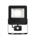 Integrated LED PIR Outdoor Wall Flood Light Matt Black, Glass IP44