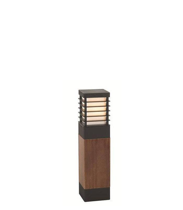 Outdoor Medium Wooden Bollard, E27