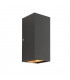Integrated LED 2 Light Outdoor Up Down Wall Light Matt Black, Glass IP44