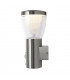 Integrated LED PIR 1 Light Outdoor Wall Light Brushed Stainless Steel, Clear IP44