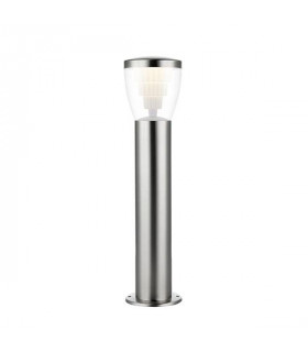 Integrated LED 1 Light Outdoor Bollard Brushed Stainless Steel, Clear IP44