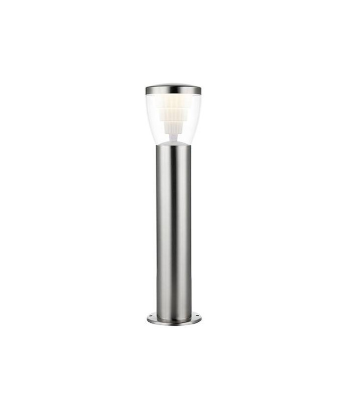 Integrated LED 1 Light Outdoor Bollard Brushed Stainless Steel, Clear IP44
