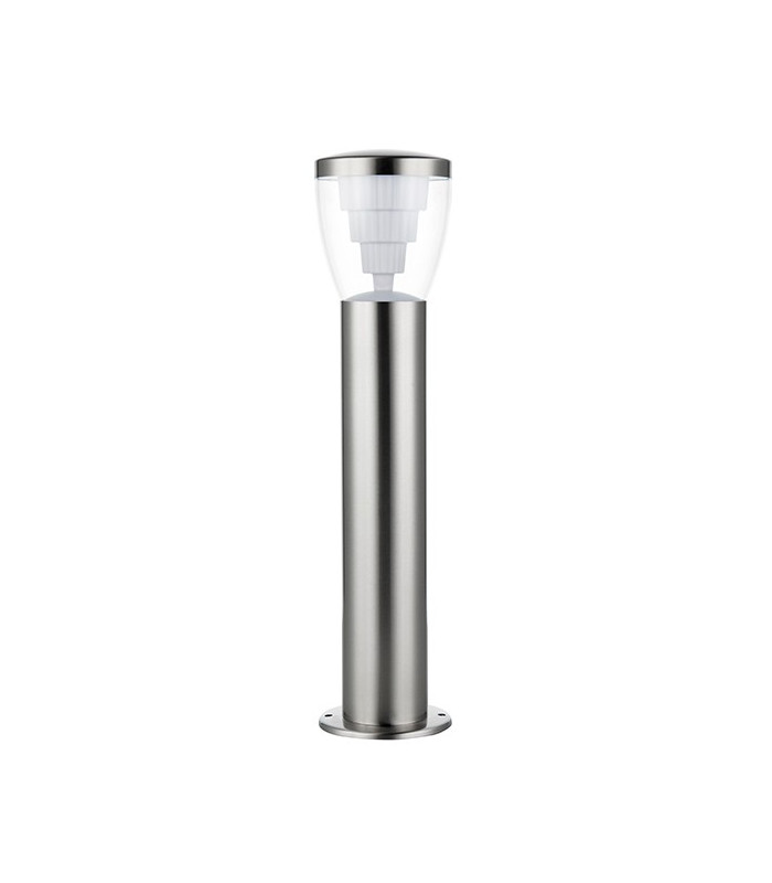 Integrated LED 1 Light Outdoor Bollard Brushed Stainless Steel, Clear IP44