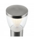 Integrated LED 1 Light Outdoor Bollard Brushed Stainless Steel, Clear IP44