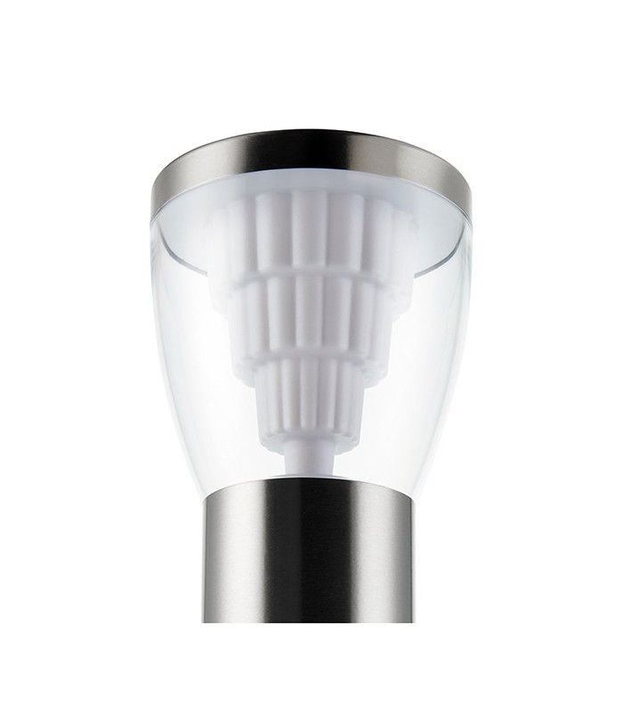 Integrated LED 1 Light Outdoor Bollard Brushed Stainless Steel, Clear IP44