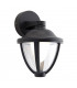 Integrated LED 1 Light Outdoor Wall Lantern Textured Black, Clear IP44
