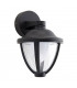Integrated LED 1 Light Outdoor Wall Lantern Textured Black, Clear IP44