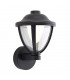 Integrated LED 1 Light Outdoor Wall Lantern Textured Black, Clear IP44