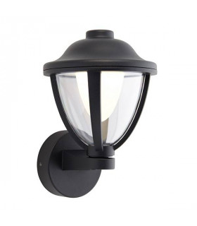 Integrated LED 1 Light Outdoor Wall Lantern Textured Black, Clear IP44