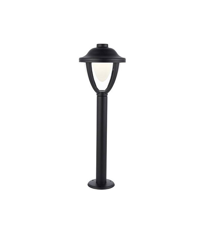 Integrated LED 1 Light Outdoor Bollard Post Textured Black, Clear IP44