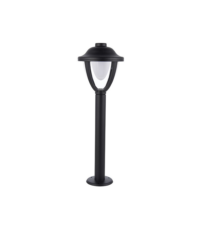Integrated LED 1 Light Outdoor Bollard Post Textured Black, Clear IP44