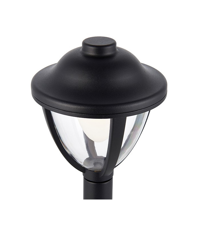 Integrated LED 1 Light Outdoor Bollard Post Textured Black, Clear IP44