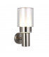 Integrated LED 1 Light Outdoor Wall Light Brushed Stainless Steel, Clear IP44