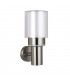 Integrated LED 1 Light Outdoor Wall Light Brushed Stainless Steel, Clear IP44