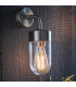 1 Light Outdoor Wall Light Brushed Stainless Steel & Clear Glass IP44, E27