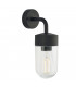 1 Light Outdoor Wall Light Textured Matt Black & Clear Glass IP44, E27