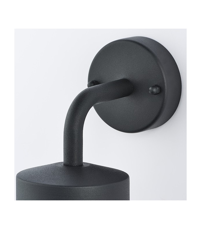 1 Light Outdoor Wall Light Textured Matt Black & Clear Glass IP44, E27