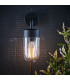 1 Light Outdoor Wall Light Textured Matt Black & Clear Glass IP44, E27