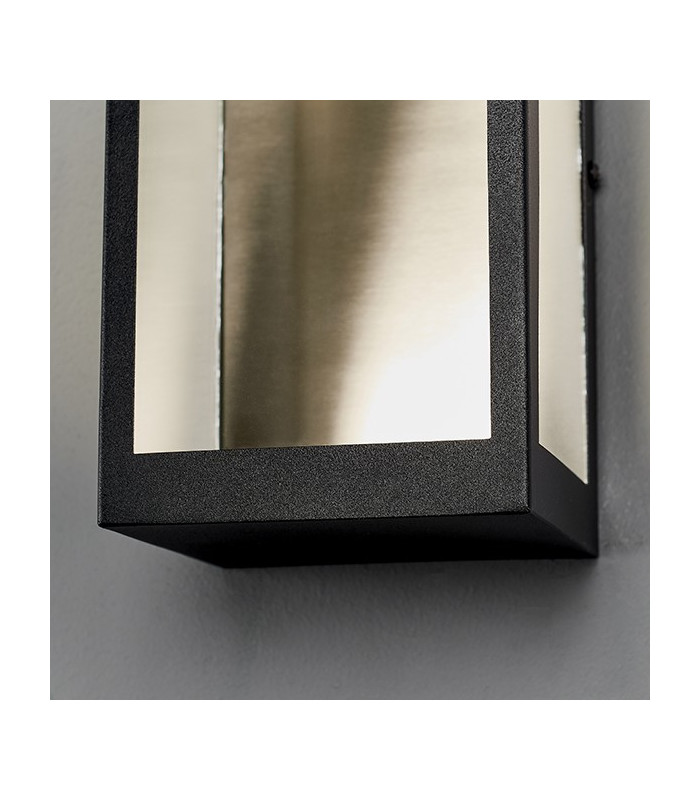 LED Outdoor Wall Light Matt Black & Clear Glass