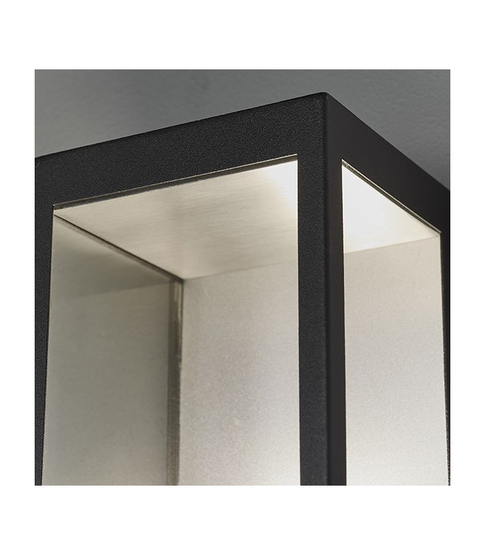 LED Outdoor Wall Light Matt Black & Clear Glass