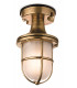 1 Light Outdoor Flush Light Brass with Frosted Glass IP54, E27