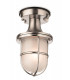 1 Light Outdoor Flush Light Nickel with Frosted Glass IP54, E27