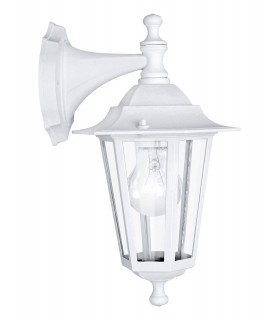 1 Light Outdoor Wall Lantern White IP44, E27