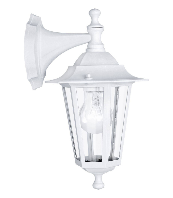 1 Light Outdoor Wall Lantern White IP44, E27