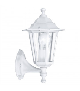 1 Light Outdoor Wall Lantern White IP44, E27