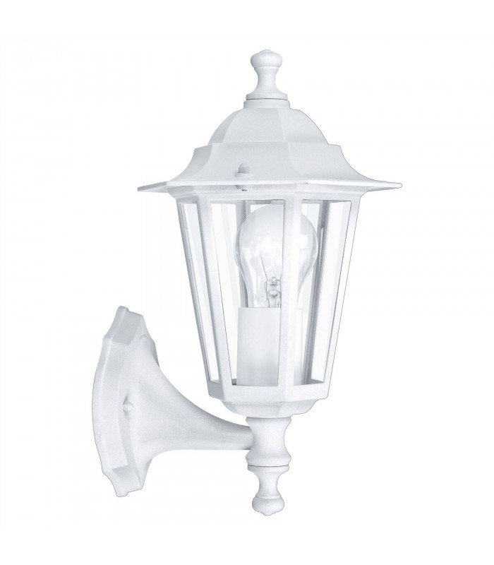1 Light Outdoor Wall Lantern White IP44, E27