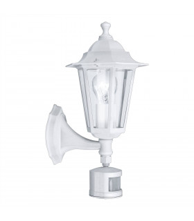 1 Light Outdoor Wall Lantern with PIR sensor White IP44, E27