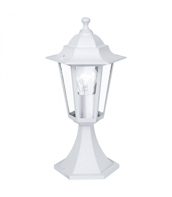 1 Light Outdoor Pedestal Light White IP44, E27