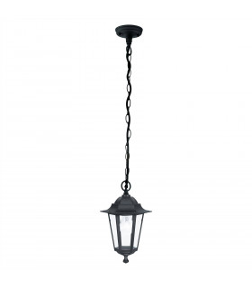 1 Light Outdoor Pendant Light Black IP44, E27