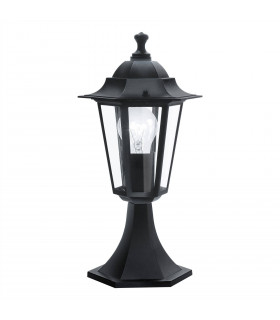 1 Light Outdoor Pedestal Light Black IP44, E27