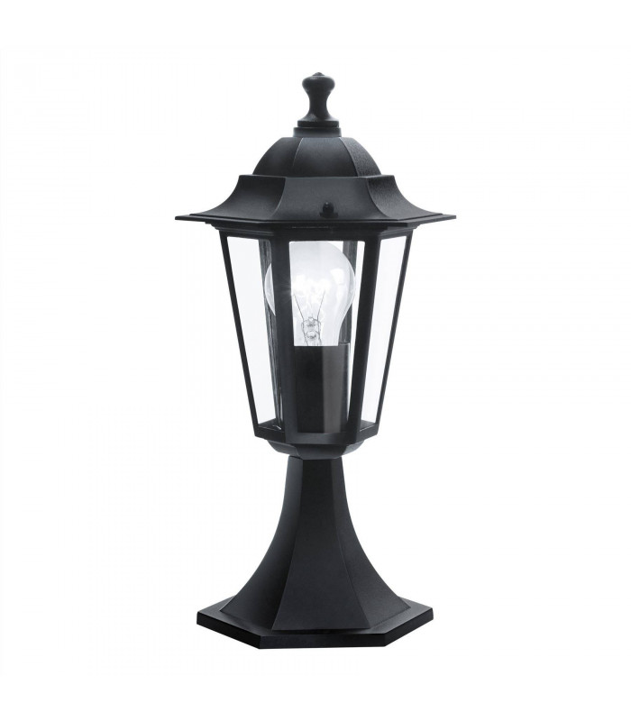 1 Light Outdoor Pedestal Light Black IP44, E27