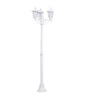 3 Light Outdoor Lamp Post White IP44, E27