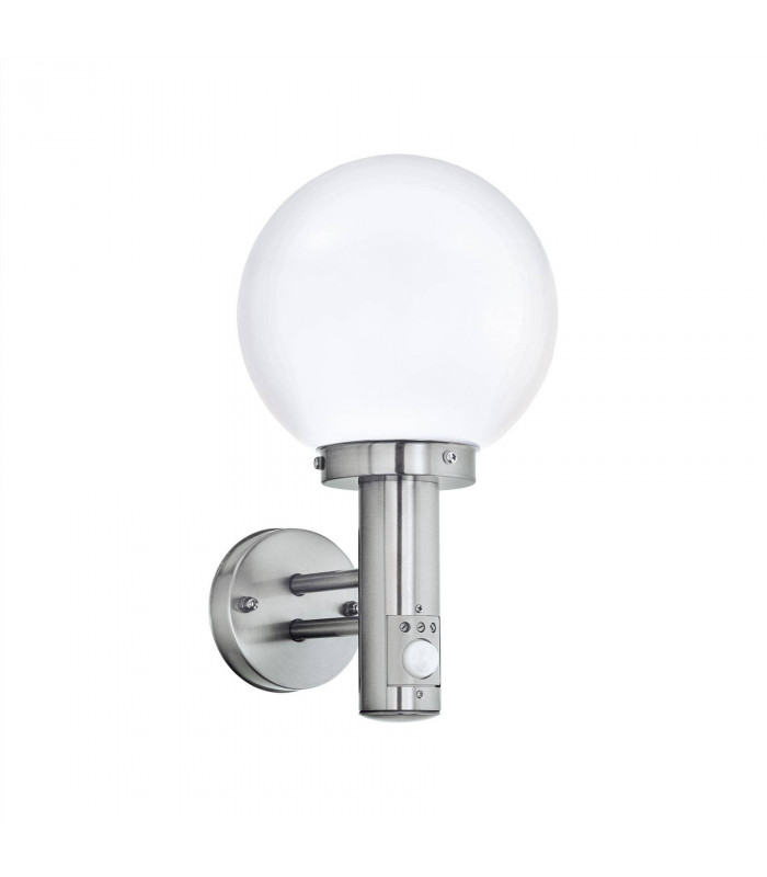 1 Light Outdoor Wall Light with PIR sensor Stainless Steel IP44, E27