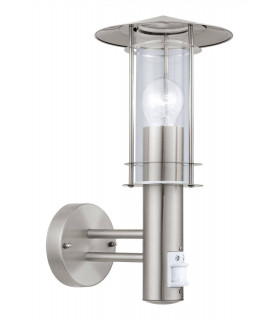 1 Light Outdoor Wall Light with PIR sensor Stainless Steel IP44, E27