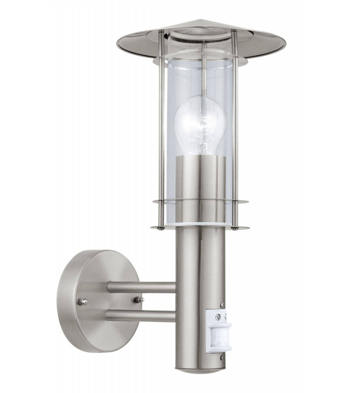 1 Light Outdoor Wall Light with PIR sensor Stainless Steel IP44, E27