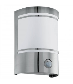 1 Light Outdoor Flush Wall Light with PIR Motion Sensor Stainless Steel IP44, E27