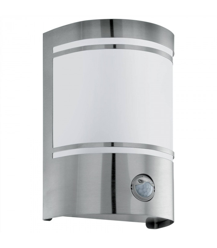 1 Light Outdoor Flush Wall Light with PIR Motion Sensor Stainless Steel IP44, E27
