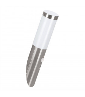 1 Light Outdoor Wall Light with PIR Motion Sensor Stainless Steel IP44, E27