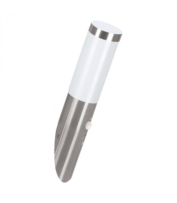 1 Light Outdoor Wall Light with PIR Motion Sensor Stainless Steel IP44, E27