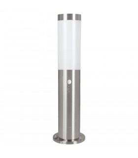 1 Light Outdoor Small Bollard Light with PIR Motion Sensor Stainless Steel IP44, E27