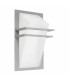 1 Light Outdoor Flush Wall Light Silver IP44, E27