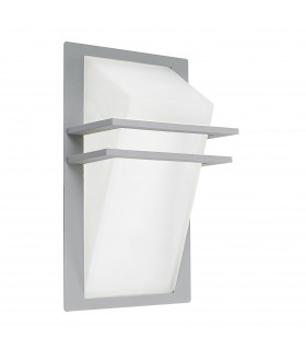 1 Light Outdoor Flush Wall Light Silver IP44, E27